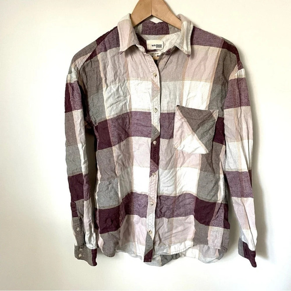 Aritzia Wilfred Free Plaid Flannel Cotton  Button Down - Picture 1 of 9